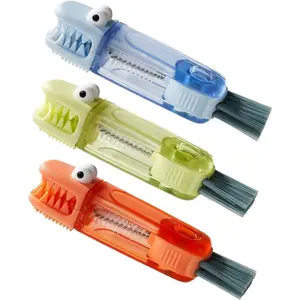 3-Pcs 3-in-1 Cup Lid Cleaning Brush Set - Baby Bottle Cleaner, Bottlewasher, Tight-Crevice Brush, Multifunctional Portable Tool, Christmas Party Favor for Mothers