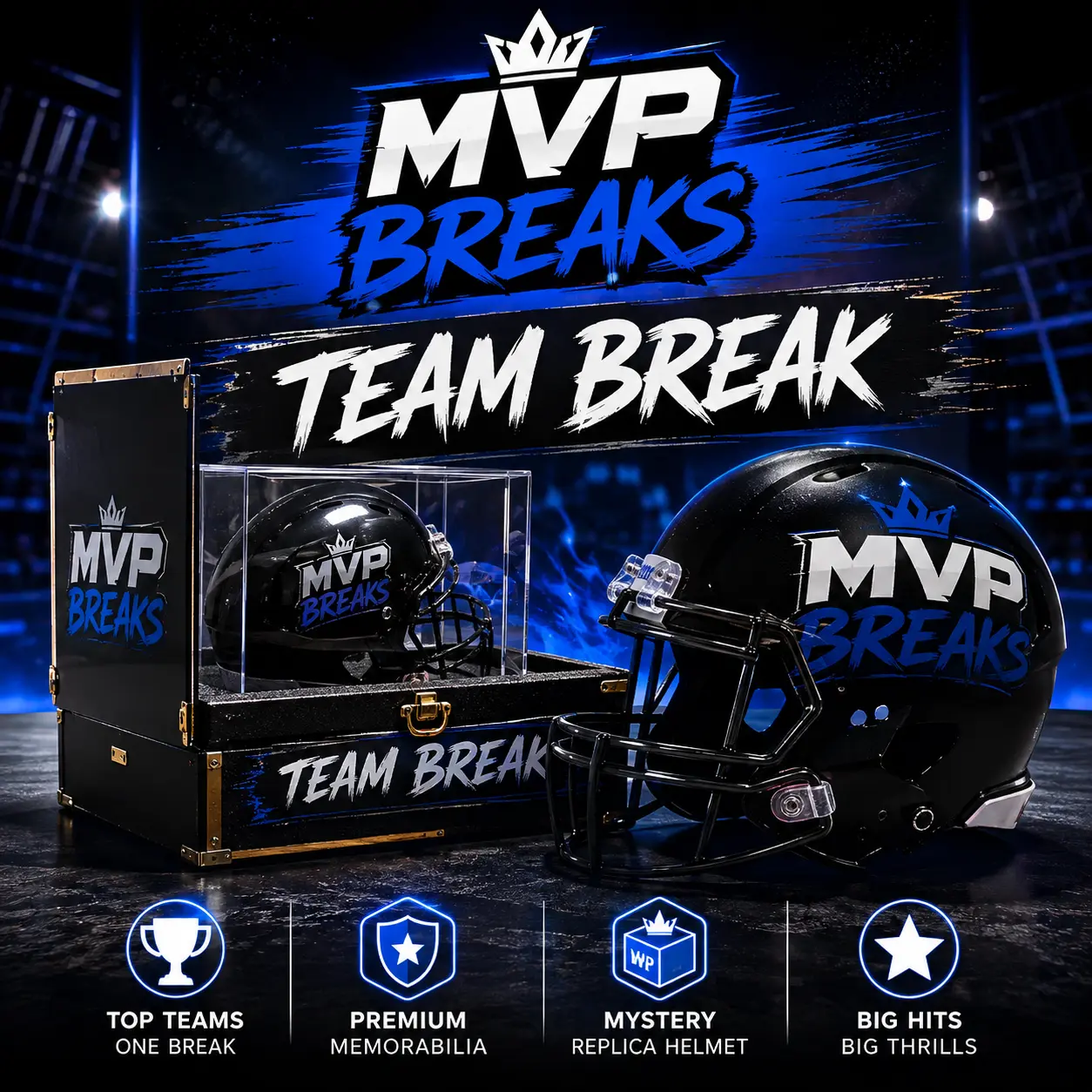 (4) - Team Break-  NFL Licensed Authentic Autographed Sports Memorabilia Helmet
