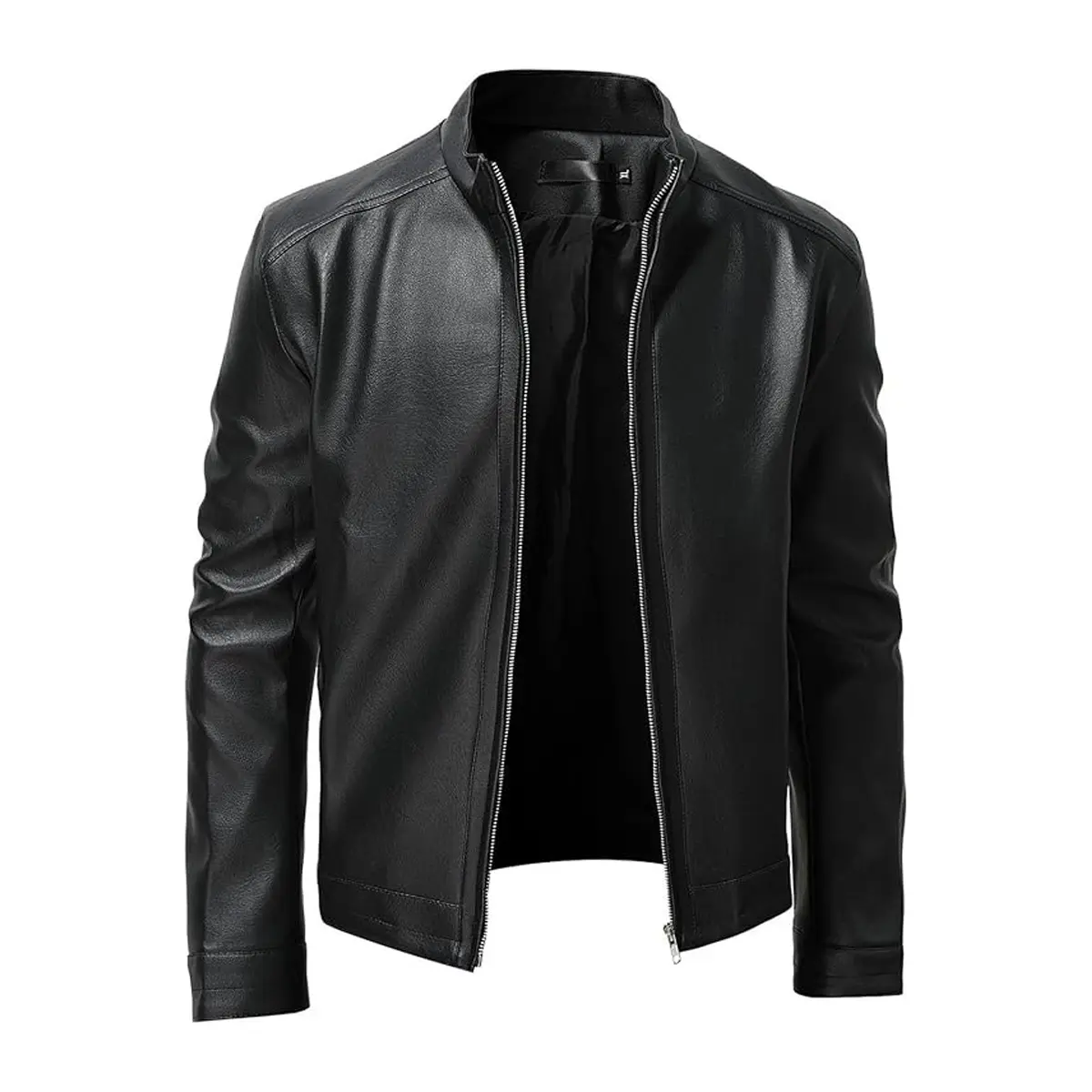 Men's Vintage Casual Leather Jackets, Stand Collar Jacket by Hide Crafts Classic Menswear