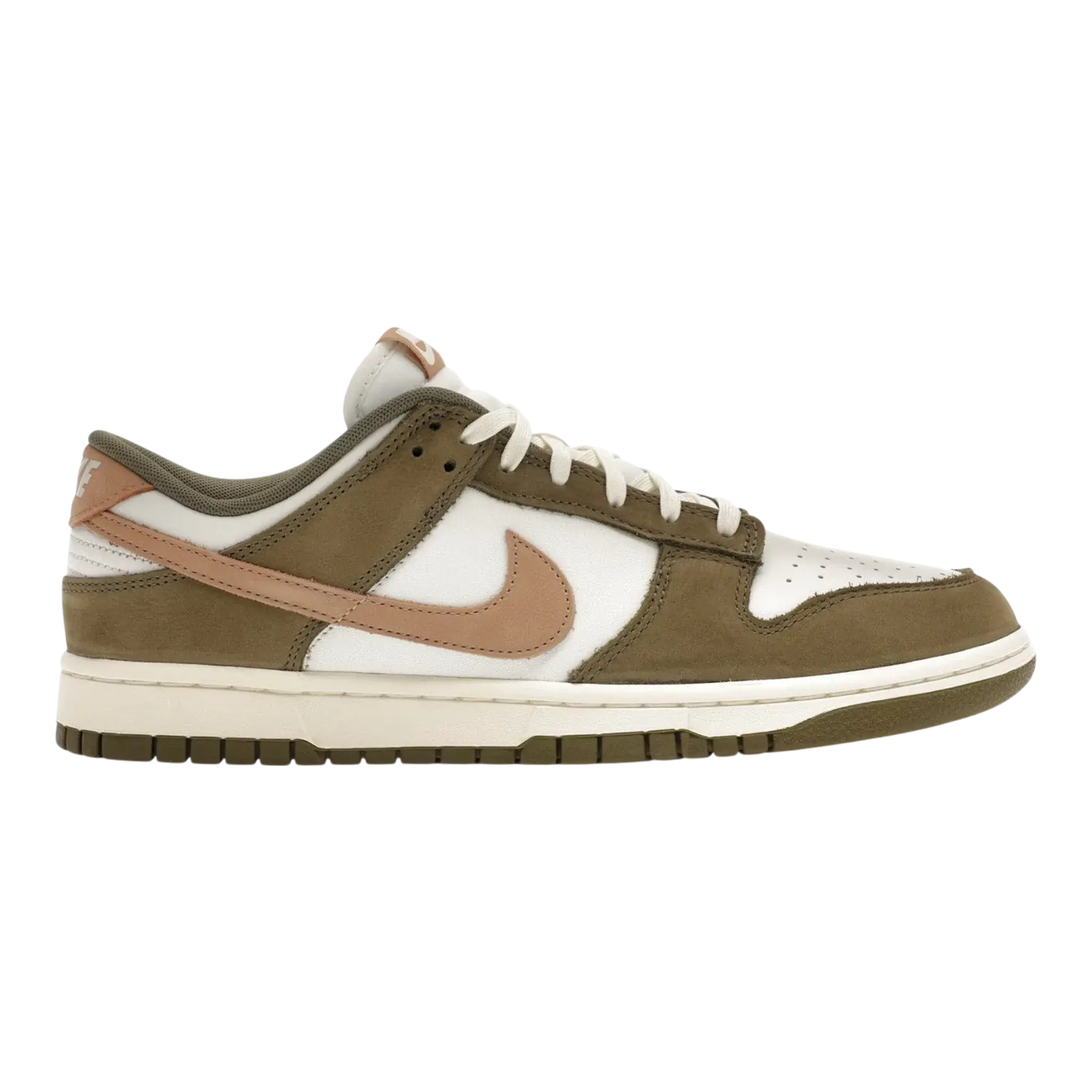 Nike Dunk Low Retro Premium Sneaker in Medium Olive / Hemp Nubuck | Men's Low-Top