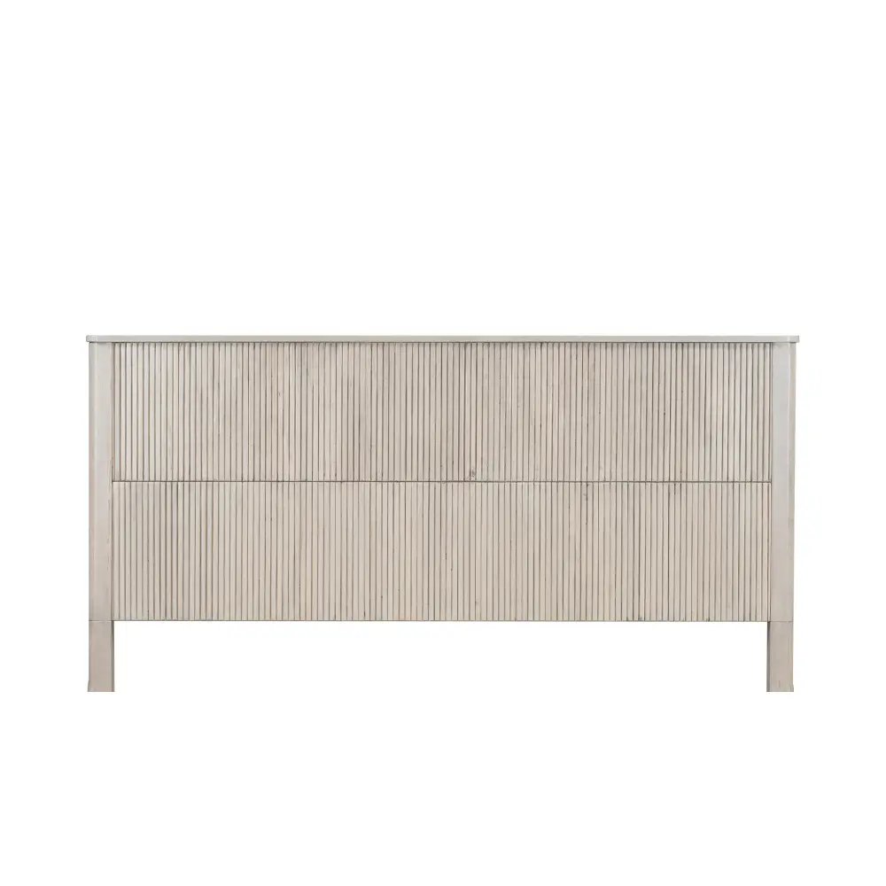 Beige Solid Wood King Size Headboard with Natural Wood Grain - Slatted Design, 8-12 in Fit, 800 lbs Max Weight Capacity, No Springs Required, Max 800 Lbs