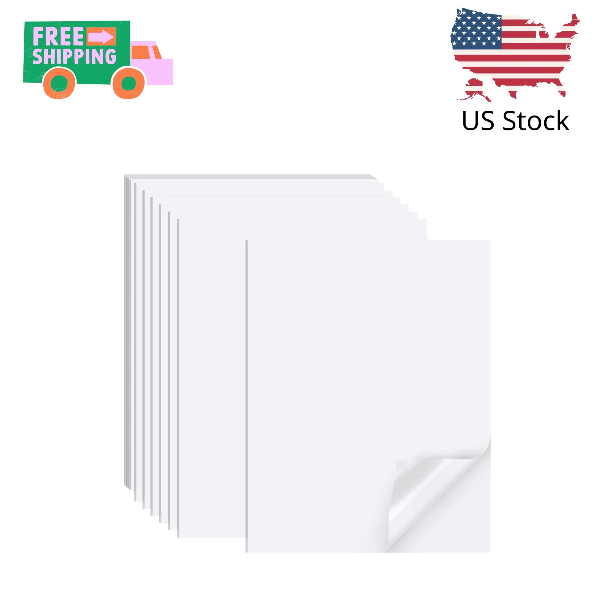 Printable Sticker Paper for Inkjet Printer, 40 Sheets 8.5"x11'' Matte Sticker Printer Paper