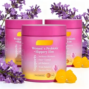 Her Juicy Hawaiian Pineapple Gummies Feminine Wellness Probiotic Slippery Elm Gummies 60count, Prebiotic XOS & Pineapple Extract, All-Day Intimate Moisture Support Supplement