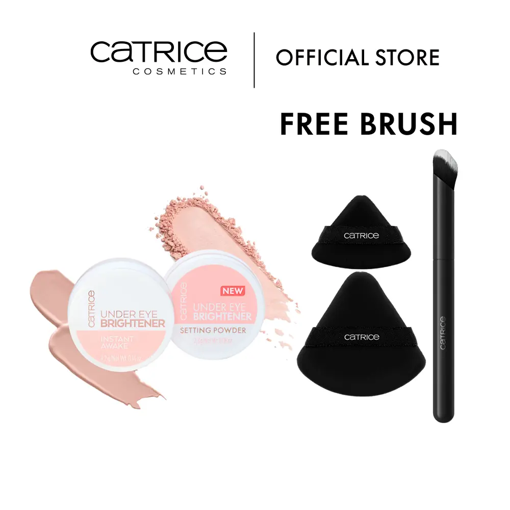 Under Eye Brightener & Setting Powder + Brush & Puff