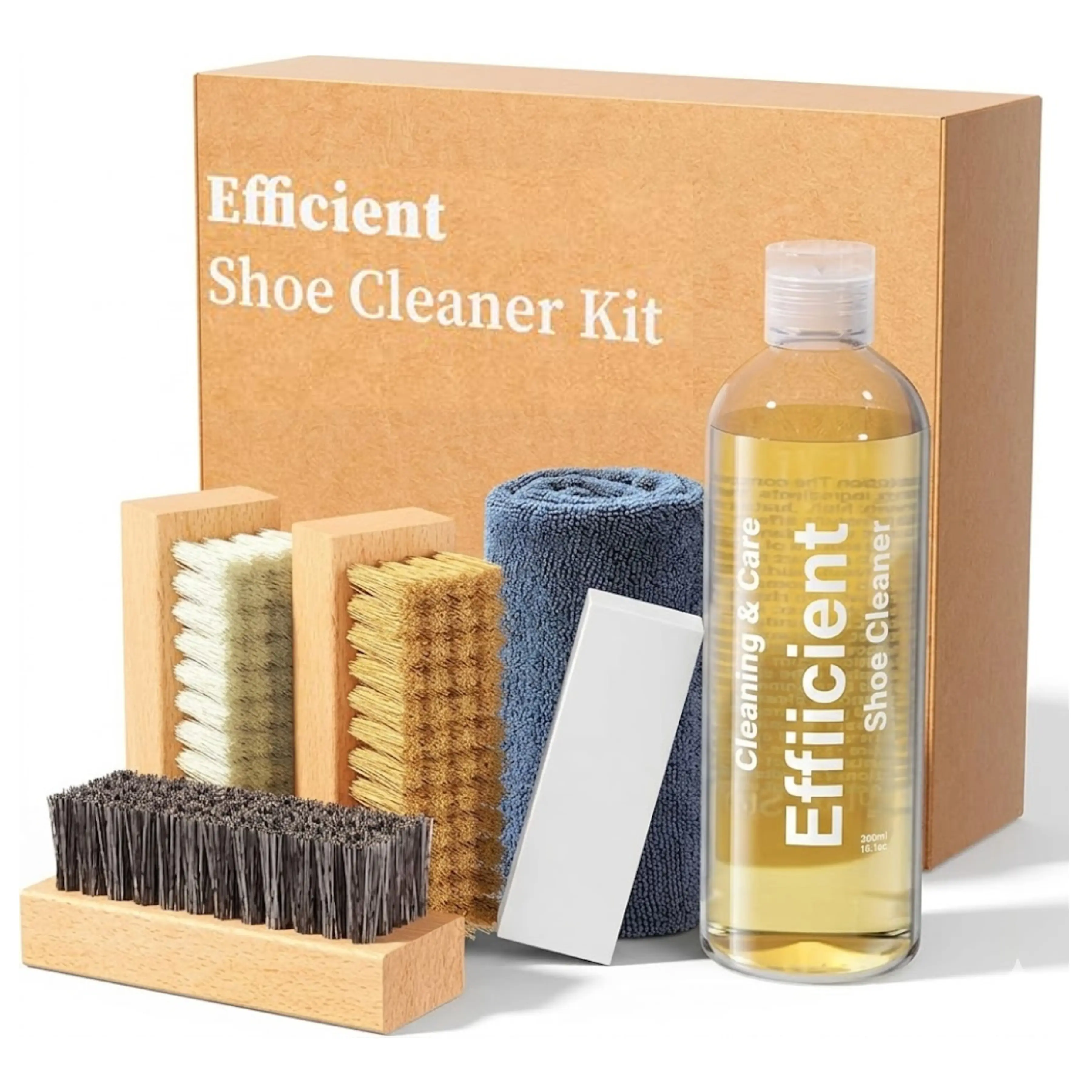 Shoe Cleaning Kit for Sneaker - 10.1Oz Shoe Cleaner kit Sneaker Cleaner,Eraser,Brushes&Towel for White Shoe Sneaker