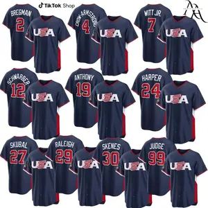 Men's Custom Professional Team USA Baseball 2026 World Baseball Jersey Stitched T-Shirt