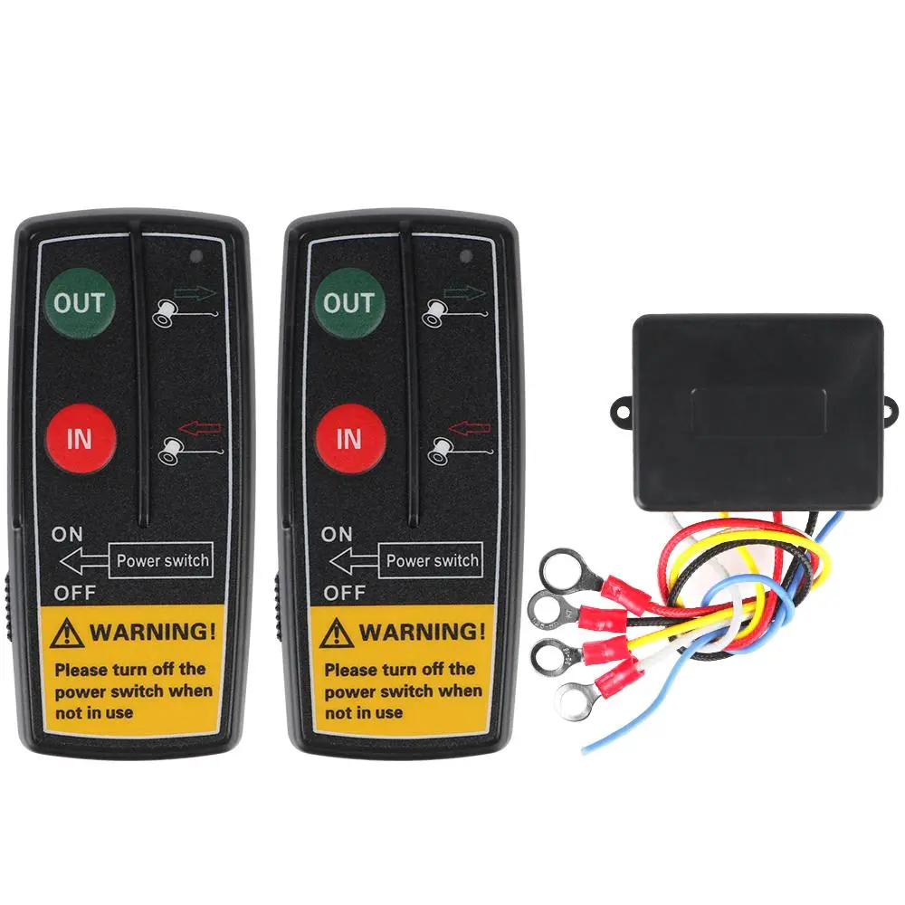 Car Winch Remote Control System for Vehicle, Automotive 1 Set Wireless 12V 24V Car Winch Remote Control System, Handset Switch Controller for Jeep Off-road ATV Recovery Tow Truck