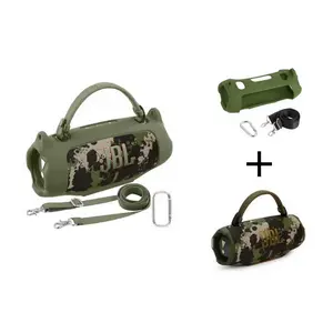 drop-resistant Waterproof  Bluetooth connection JBL Charge 6 and cover Waterproof Portable Bluetooth Speaker Silicone Case,Soft Protective Sleeve Cover with Shoulder  Strap for JBL Charge 6 Speaker (Black),This product includes a speaker a