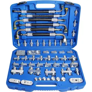 56PCS Automotive Air Conditioner Leak Test Kit for European & Asian Cars, A/C Compressor Detector, Radiator & Piping Repair Tool