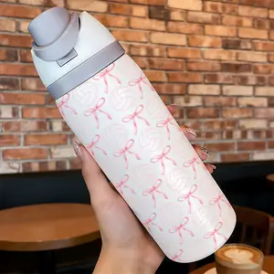 Loyr 32oz Insulated Stainless Steel Water Bottle, Bow Volleyball Pattern, Large Capacity, Perfect Gift for Women, Home, Outdoor, Travel