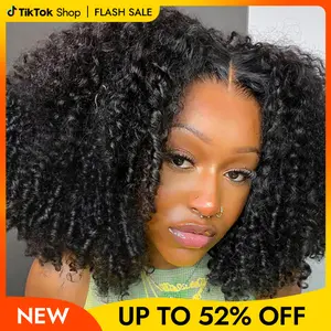 [New In] Wiggins Hair Afro Curly Wig 7*5 Lace Closure Wigs Human Hair Ready To Go Glueless New Kinky Curly Wig Pre Cut Lace Pre Bleached Pre Plucked