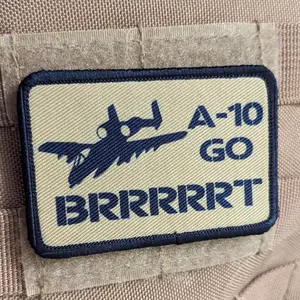 A-10 go Brrrrrrrt 2"x3" morale patch with hook and loop backing for hat funny A-10 go Brrrrrrrt 2"x3" morale patch with hook and loop backing for hat funny