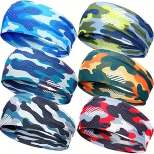 6pcs/set Sports Headband - Elastic Sweat Absorbing Headband for Outdoor Fitness Running - for Men - Suitable for Sports & Exercise - Great Gift for Athletes