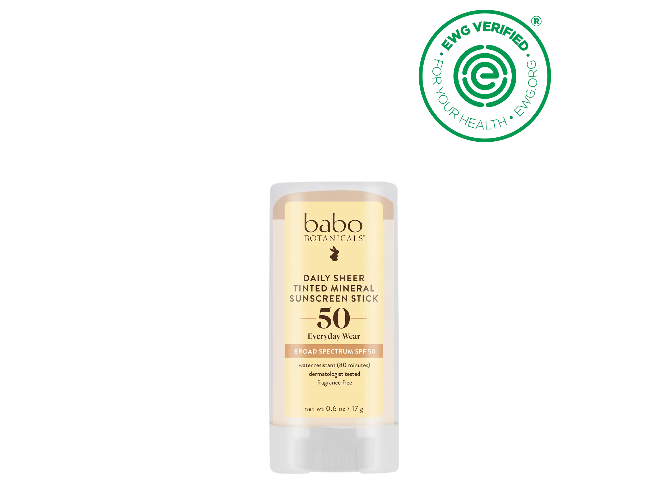 DaBabo Botanicals Daily Sheer Tinted Mineral Sunscreen Stick SPF 50 – Water Resistant (80 Minutes) – Dermatologist Tested – Fragrance Free – EWG Verified – 0.6 oz (17 g)