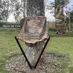 Outdoor Camping, Low-Profile Hunting Seat, Camouflage Foldable Portable Outdoor Furniture, Multi-Functional Metal and Fabric Design, Camping Folding Chairs