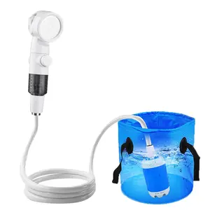 Portable outdoor shower, handheld rechargeable camping shower head, detachable hose switchable shower head, RV travel family travel garden water handheld camping shower pump, pet shower Camping Gear