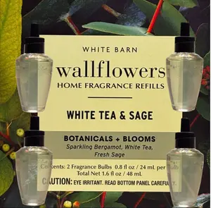 White Barn White Tea & Sage Wallflower Refill 4pack /Botanicals & Blooms Home Fragrance Plugs