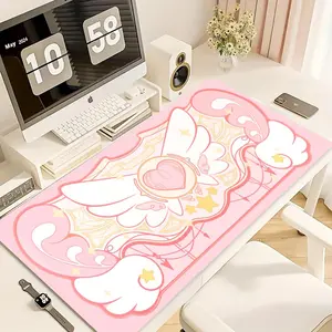 Pink Kawaii Mouse Pad Large Size Rubber Base Anti-slip Desk Accessories Mousepad for Office & Gamer Keyboard Mats Decor Mat Mats