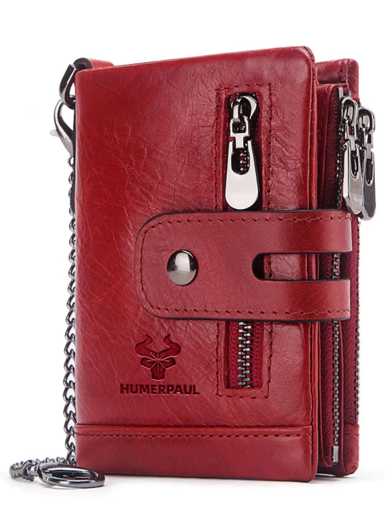 Genuine Leather Women's Elegant Wristlet Wallet As Gift, Wallets Women, Trendy Plain Color Bifold Wallet with Car Slots Design, Fashionable Wallet for Daily Use