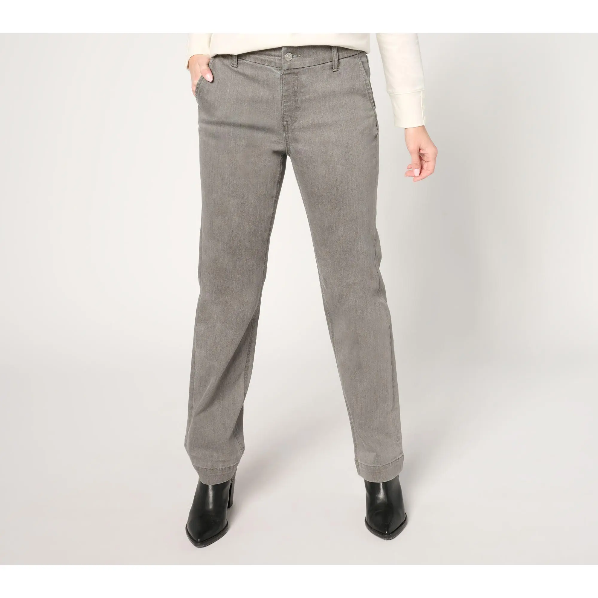 Denim & Co. Regular Easy Stretch Denim Straight Leg Trouser Jean