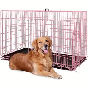 Folding wire kennel for large dog crate