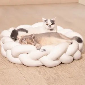 CHEERPALS Warm Donut Bed - Cozy Fluffy Calming Bed for Small/Medium Dogs & Cats, Soft Plush Round Pet Bed for Winter Comfort, Washable, Anti-Slip Bottom, Camas para Perros, Pet Supplies Bedding