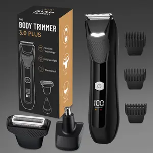 【Father’s Day Gift】3 IN 1 Electric Body Hair Shaver-Groin Hair Trimmer, Ball Trimmer for Men - Replaceable Ceramic Blade Heads,USB Recharge,IPX7 Waterproof Male Hygiene Razor Safe Quick Gifts Cordless Gentle Trimming