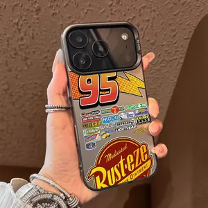 Lightning Mc Queen 95 Pattern Case for iPhone 17 Pro Max 17 Air 16/15/14/13/12/11 Pro Max XR XS E Plus Retro High-end Shockproof Drop Screen Protection Cute Durable PC Smartphone Cover