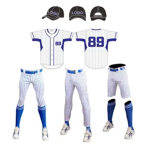 Professional Baseball Team Jacket Digital Printed Logo Quick Dry Short Sleeve Unisex Sports Baseball Uniform Set