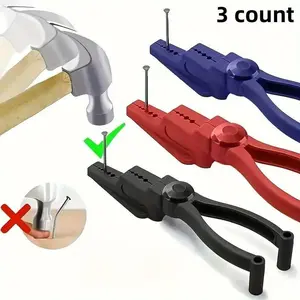 3 Count Nail Assist Safety Cover for Cement and Steel Nails, Hammer Preventer and Clamp, Essential Nail Tool for DIY and Construction Projects