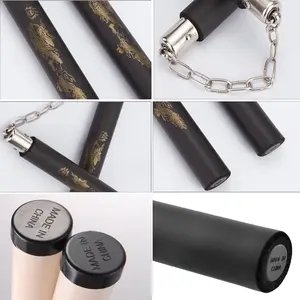 Traditional Martial Arts Dragon Sponge Twin Staff Iron Chain, chainsticks,Adult Morning Exercise Performance Foam Non-Slip Two Sections nunchucks Four Colors Available