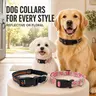 SmartWell Adjustable Dog Collars - Durable Nylon/Floral Fabric (Pink Daisy, Purple Leaves), Plastic Quick-Release Buckle, Reflective Stripe, Solid D-Ring, Detachable, Hand Wash Only, Universal Fit for Puppies/Adult Dogs, Night Walk Safety