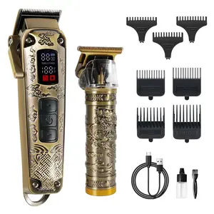 [Best Home Cut Choice] Cordless Hair Clipper with 0-Gap Hair Trimmer with LED Display & 7 guide