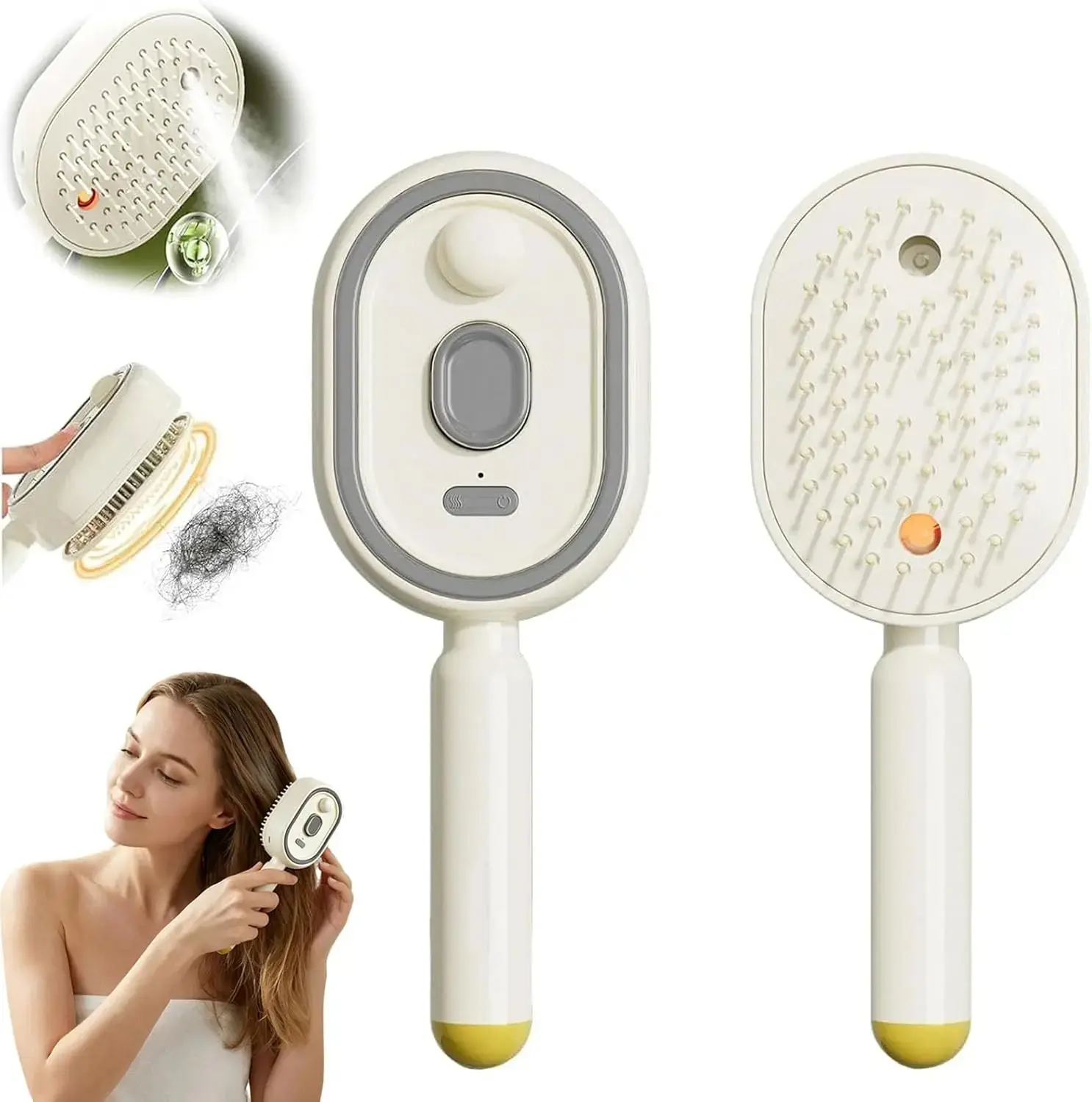 2026 New Electric Steam Brush, Electric SteamBrushs for Hair, Rechargeable Steam HairStraightener, Detangling Steams Brush, ReduceFrizz, Nourishes Hairs, Anti-Static, Detangling Brush, Anti Static Hairbrush