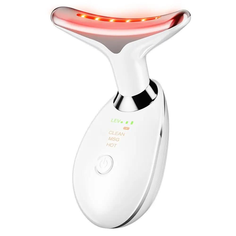 7-in-1 Neck Face Massager, 7 Color Led Face Neck Massage for Skin Care at Home, Portable Facial Massager,Face Sculpting Tool,Multifunctional Vibration
