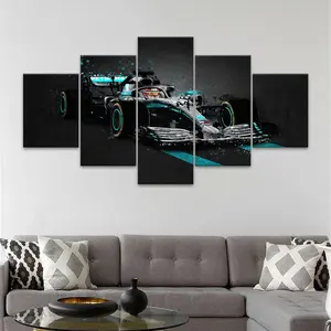 F1 Car Pattern Canvas Painting, Modern Art Print, Artistic Wall Art Decor for Home Living Room Bedroom Office, Ornaments