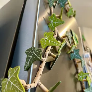 DIY English Ivy Fridge Magnet Set (Leaves + Vines) - Elastic Plastic Magnetic Clips, 3D Plant Art Hanger, Home Decor, Battery-Free, Refrigerator Decorative Magnets