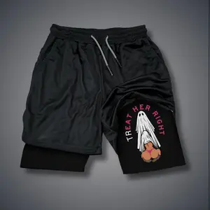 TREAT HER RIGHT Sexy Lady Ghost Graphic 80s 90s summer men shorts for men jorts outfit men graphic shorts Double-layer sports shorts Comfortable short shorts summer