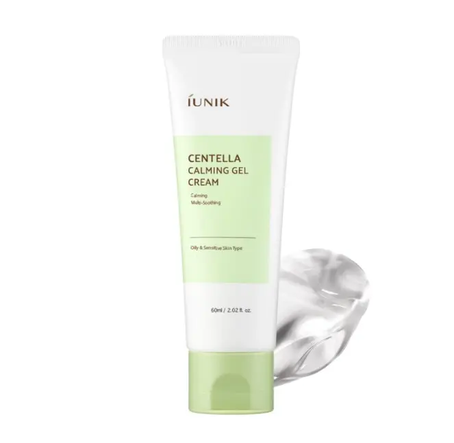 IUNIK Centella Calming Gel Cream - Moisturizer for Soothing 2.02 fl oz | Non-Comedogenic Lightweight Gel Moisturizer for Soothing & Blemish Care, Korean Skincare for Oily, Sensitive &Acne-Prone Skin