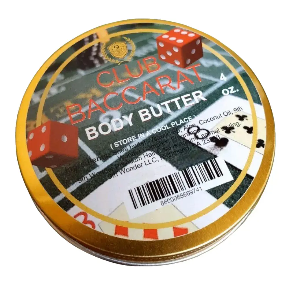 9th Wonder Products Club Baccarat Cologne Aroma Body Butter - Men's Daily Hydrating Body Care for Adults, Soothes Eczema & Cracked Heels, Nourishing Formula with Shea Butter, Aloe & Coconut Oil