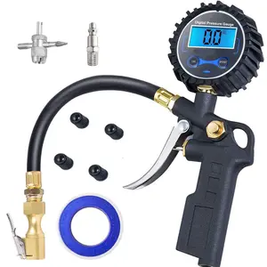 Digital Tire Pressure Gauge with Inflator – Heavy Duty Air Chuck, 0.1 Display Resolution, Quick Connect Coupler, 1 Pack