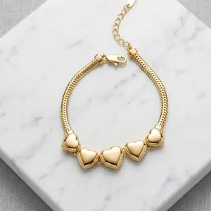 Elegant Heart Design Bracelet for Daily Wear, Size 6.5” to 8”, Perfect for Everyday Use, Beautiful Accessory