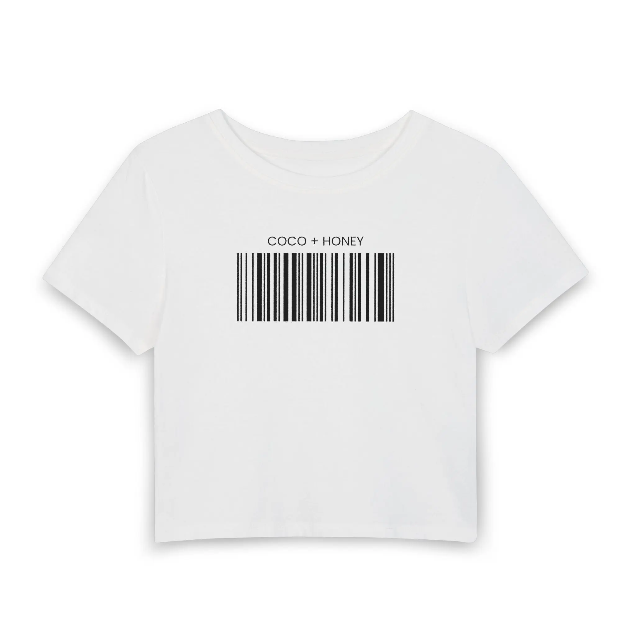 COCO + HONEY Baby Tee | Boutique Barcode Graphic Crop Top