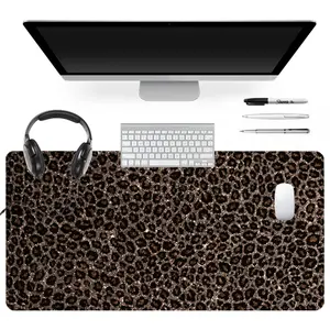 Extra Large Leopard Print Gaming Mouse Pad Stylish Animal Pattern 35x16 Inch Computer Keyboard Mousepad Desk Pad Gaming Desk Accessory Suitable for Families, Offices and Schools. Perfect Gift for Family Members and Friends