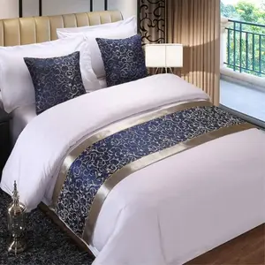 Floral King Bed Scarf Bed Runner Bedding Scarves Bed Cover for Home Hotel Guesthouse 19.7x95.4in