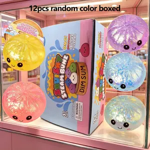 12pc Cute expression big bun decompression toy, Kawaii Squishies, relieves anxiety, dough decompression toy, soft TPR material, decompression artifact, unboxing surprise, holiday gift creativity, cute desktop accessories for office workers
