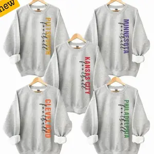Vintage City Football All Team Sweatshirt – Retro Game Day Graphic Crewneck, Classic Throwback Style Pullover for Football Fans, Unisex Cozy Cotton Top