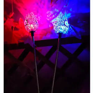 New Solar Crystal Glasses Tulip Lamp Floor Outlet Lawn Color Changing Modeling Lamp Garden Lamp