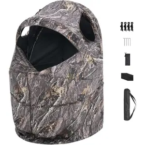 VEVOR Hunting Blind See Through Ground Blinds with Carrying Bag, 360 Degree Portable Camouflage Tent Durable Concealed Shelter with Silent Side Door and Window, for Turkey and DeerVEVOR Super Brand Day