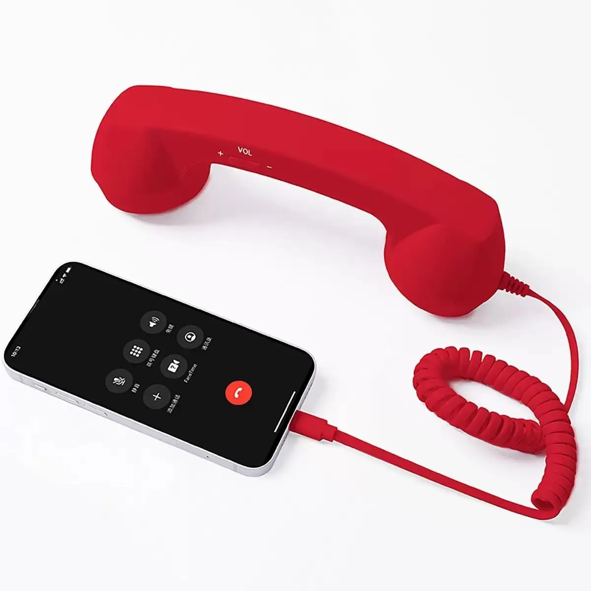Comfortable Call Retro Phone Handset, 2026 New Retro Phone Handset For IPhone, Type-C Retro Telephone Wired Handsets Style Landline Handle Receiver For Cell Mobile Video Conferences, Calls, Meetings